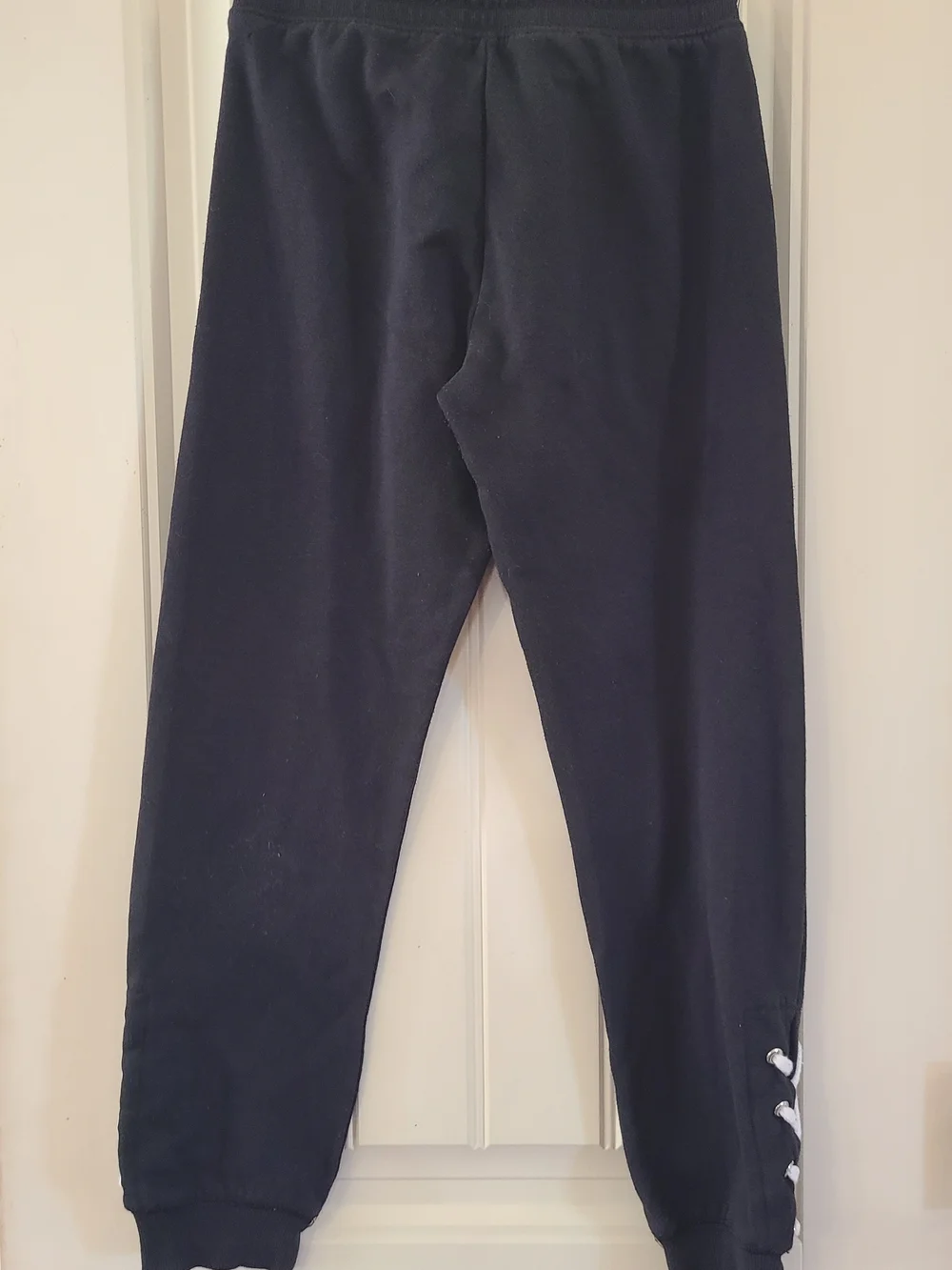 Justice Girls Black Logo Lace-Up Jogger Pants